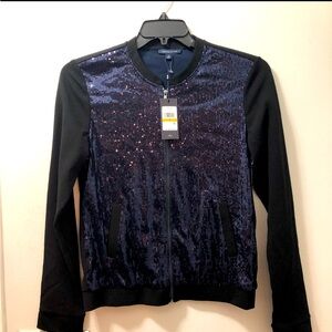 NWT Tommy Hilfiger Navy Sequin Jacket Cardigan Small